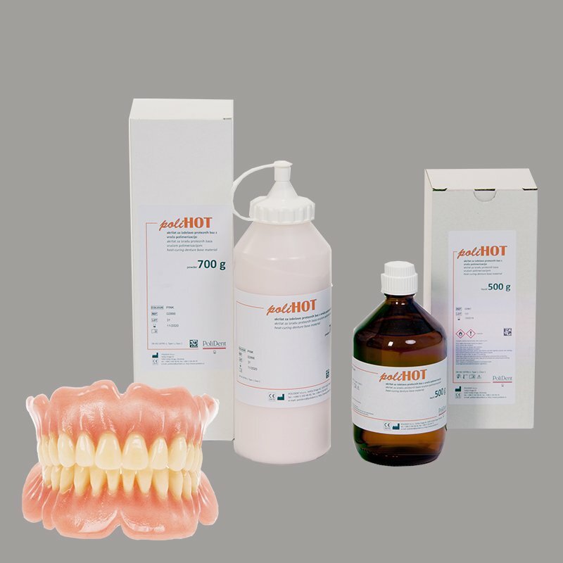 POLIHOT Heiß-Polymerisat (PMMA-Kunststoff)Polihot Pulver Gingiva 700g